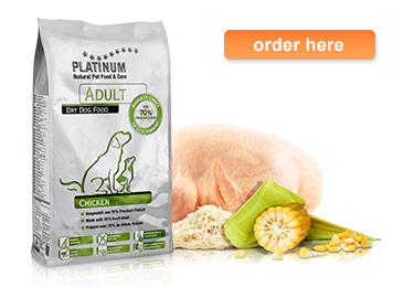 PLATINUM Adult Chicken dry dog food product information